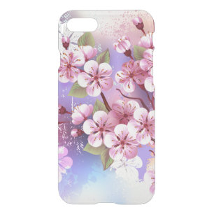 Pink Sakura on Painting Background iPhone SE/8/7 Case
