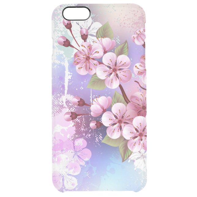 Pink Sakura on Painting Background Uncommon iPhone Case (Back)