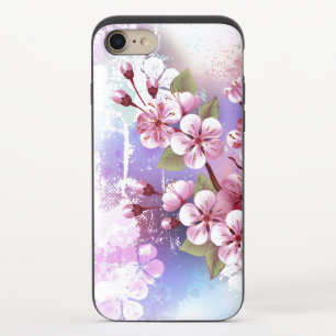 Pink Sakura on Painting Background iPhone 8/7 Slider Case