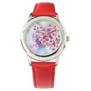 Pink Sakura on Painting Background Watch