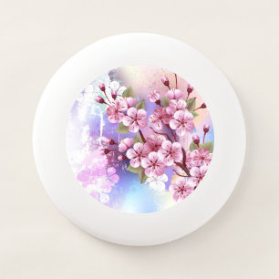 Pink Sakura on Painting Background Wham-O Frisbee