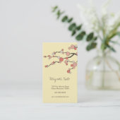 Pink Sakura Oriental  Zen Chinese Cherry Blossoms Business Card (Standing Front)