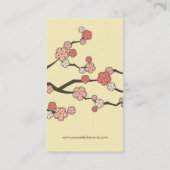 Pink Sakura Oriental  Zen Chinese Cherry Blossoms Business Card (Back)