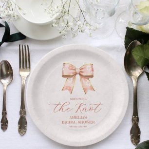 Pink Sakura Ribbon – Japanese-Inspired Paper Plates