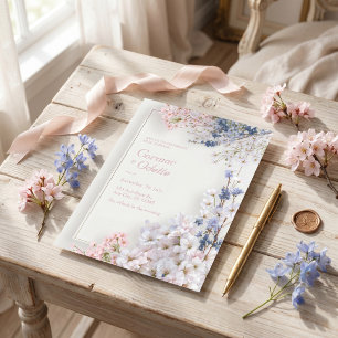 Pink Sakura Romantic Minimalist Frame Wedding Invitation