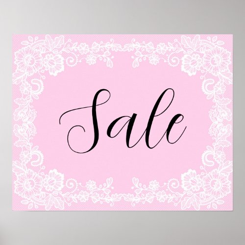 Pink Sale Sign Boutique Sale Sign Retail Sale Poster