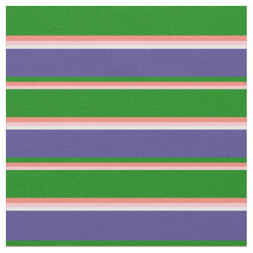 Pink, Salmon, Green, Dark Slate Blue, and White Fabric