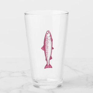 Pink Salmon Trout Glass for Beer Drinkers