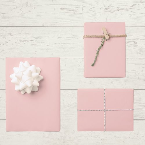 Pink Salt Solid Color Wrapping Paper Sheets