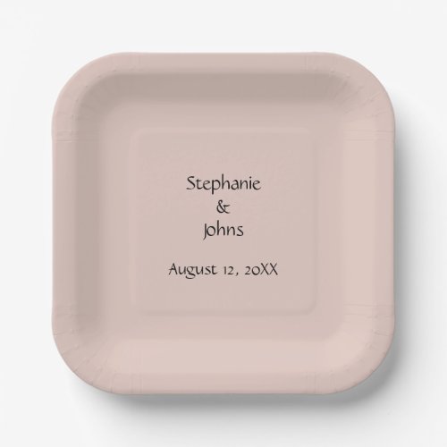 Pink Salt Wedding Custom Couple Name Monogram Cool Paper Plates