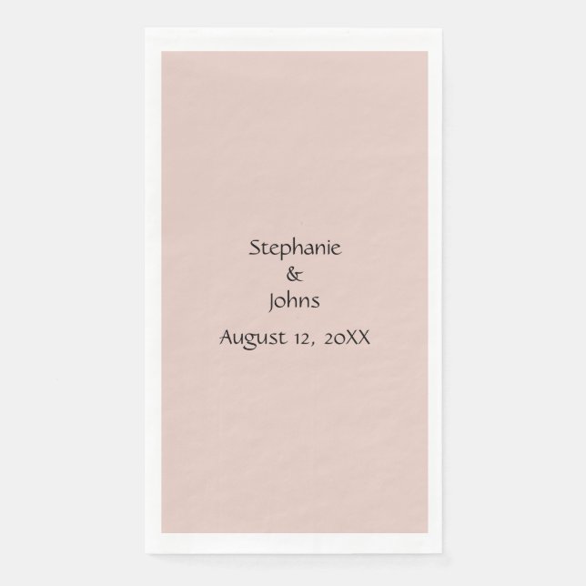 Pink Salt Wedding Custom Couple Name Monogram Cute Paper Guest Towels (Front)