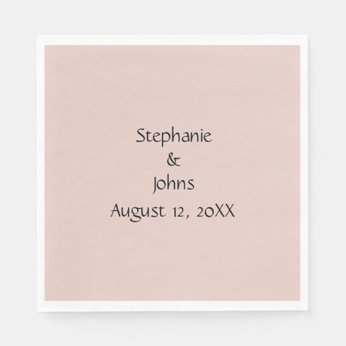 Pink Salt Wedding Plain Custom Couple Name Pretty Napkins