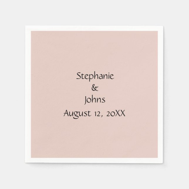 Pink Salt Wedding Plain Custom Couple Name Trendy Napkins (Front)