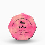 Pink Sand 1st Birthday  Acrylic Award<br><div class="desc">Colorful and easily customized pattern featuring a simple storm cloud effect with colorful filter,  perfect for a 1st birthday,  for a girly girl,  or for anyone! amend the message to suite your loved ones special ocasion.</div>