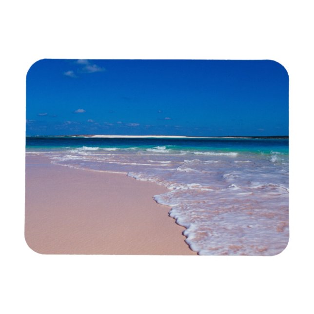 Pink sand beach at Conch Bay, Cat Island, Magnet (Horizontal)