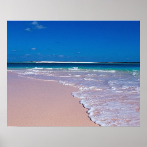 Pink sand beach at Conch Bay Cat Island Poster