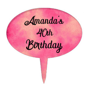 Pink Sand Cloud Effect Cake Pick