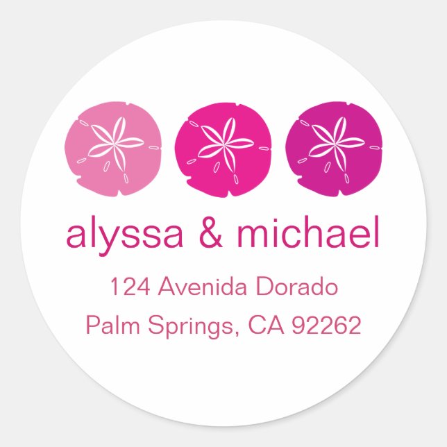 Pink Sand Dollar Address Labels (Front)