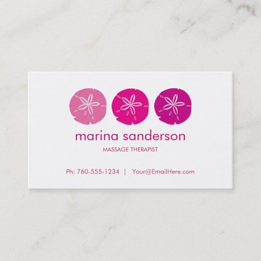 Customizable Pink Sand Dollar Business Cards