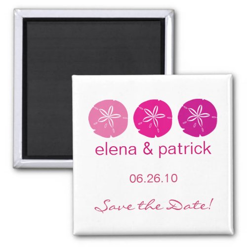 Pink Sand Dollar Save the Date Magnets