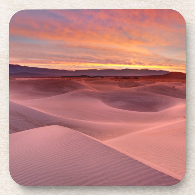 Pink sand dunes, Death Valley, CA Beverage Coaster (Front)