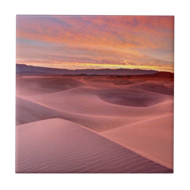 Pink sand dunes, Death Valley, CA Ceramic Tile (Front)