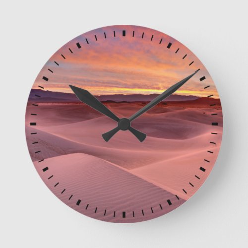 Pink sand dunes Death Valley CA Round Clock