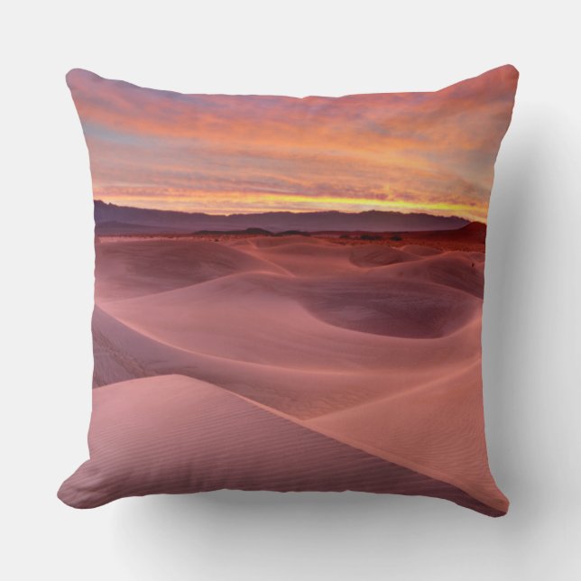 Pink sand dunes, Death Valley, CA Throw Pillow (Front)