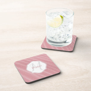 Pink Sand Ripples Personalized Coaster