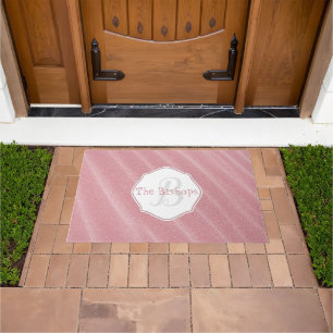 Pink Sand Ripples Personalized Door Mat