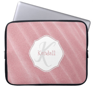 Pink Sand Ripples Personalized Laptop Sleeve