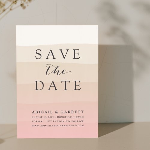 Pink Sand Save the Date Card