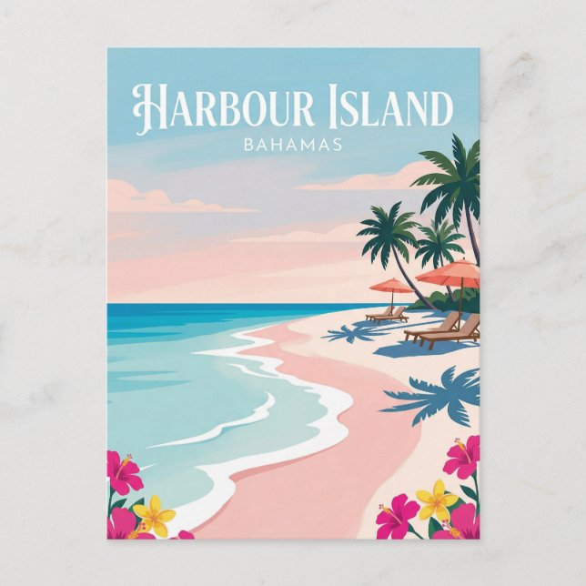 Pink Sands Beach Bahamas Postcard (Front)