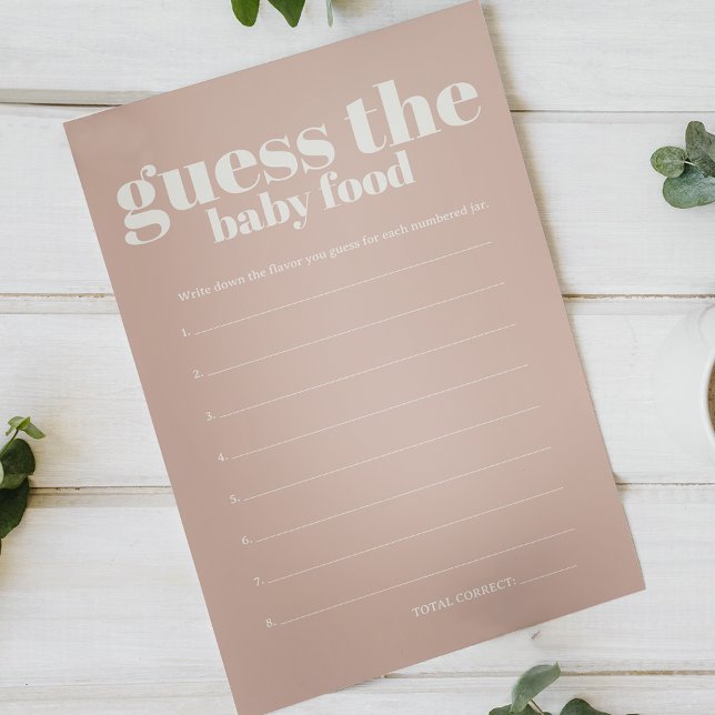 Pink Sandstone Baby Shower Guess Baby Food Game Flyer (Creator Uploaded)