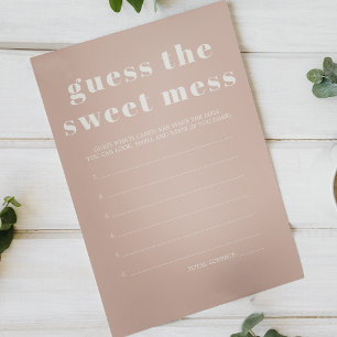 Pink Sandstone Baby Shower Guess Sweet Mess Game Flyer