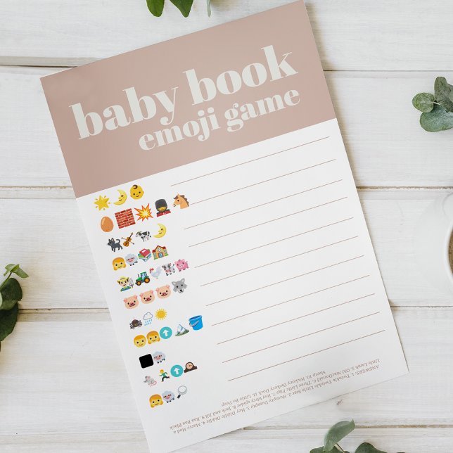 Pink Sandstone Typography Baby Book Emoji Game Flyer (Creator Uploaded)