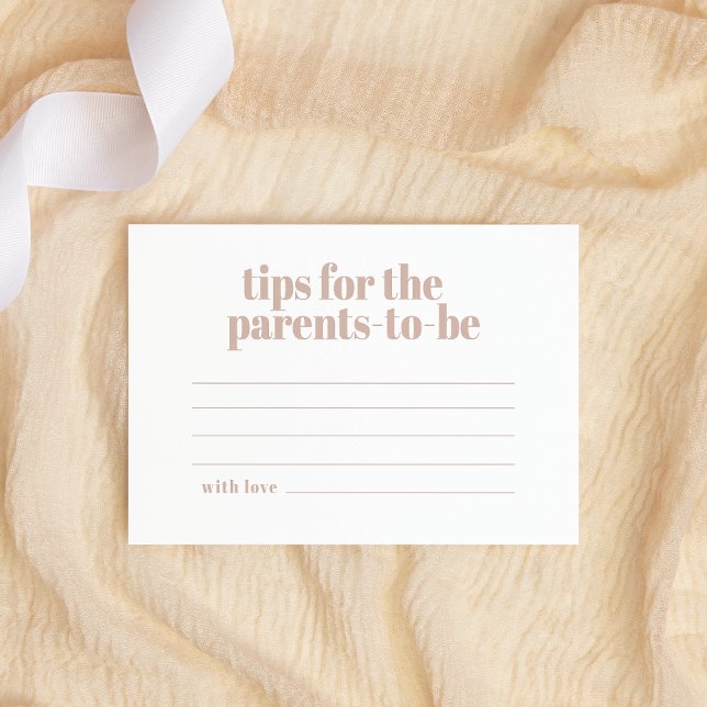 Pink Sandstone Typography Baby Parenting Tips Note Card (Creator Uploaded)