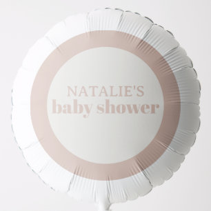Pink Sandstone Typography Baby Shower Balloon