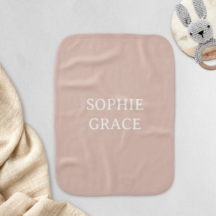 Pink Sandstone Typography Baby Shower Burp Cloth