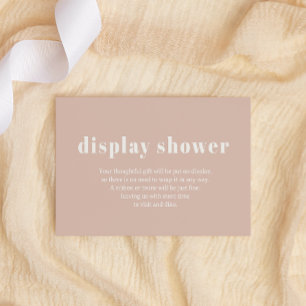 Pink Sandstone Typography Display Baby Shower Enclosure Card