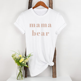 Pink Sandstone Typography Girl Maternity Mama Bear T-Shirt