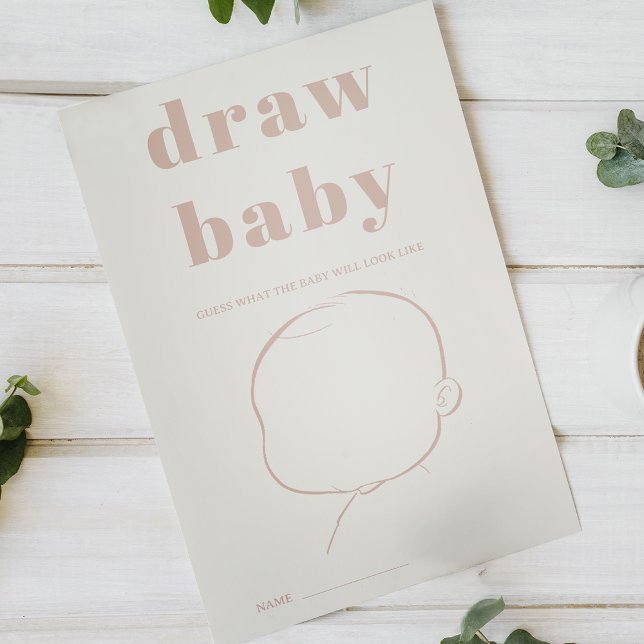 Pink Sandstone Typography Shower Draw Baby Game Flyer (Creator Uploaded)