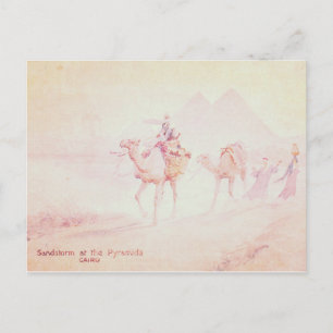 Pink Sandstorm at Pyramids Postcard
