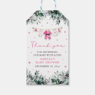 Pink Santa Baby Christmas Baby Clothes Baby Shower Gift Tags