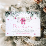 Pink Santa Baby Christmas Baby Shower Thank You Invitation<br><div class="desc">Show your appreciation with festive charm using our Pink Santa Baby Christmas Baby Shower Thank You Card! 🎅👶 This sweet and playful design features baby clothes on a pink Christmas-themed clothesline, perfect for a holiday-inspired baby shower. The soft pink tones combined with the holiday spirit make this card a thoughtful...</div>