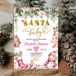 Pink Santa Baby Floral Christmas Baby Shower Invitation<br><div class="desc">Winter Christmas Red Santa Baby Gender Neutral Invitation,  Floral Christmas Santa Baby Shower,  Gingerbread Cookies Santa Holiday Shower,  Merry Little Baby Christmas Baby Shower,  Green Santa Clause Baby Shower,  Baby Clothes Winter Baby Shower,  Winter Santa Holiday Baby Shower,  Santa Baby is on the way.</div>