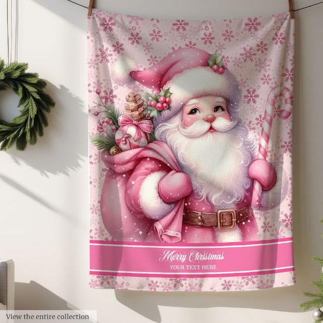 Pink Santa Blanket Girls Personalized Holiday Cozy (Pink Santa Blanket Girls Personalized Holiday Cozy)