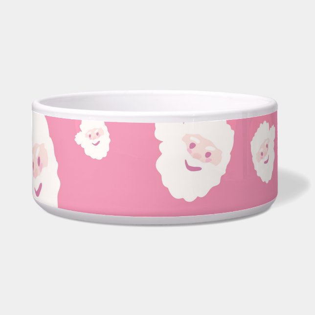 Pink Santa Christmas Collar Bowl (Front)