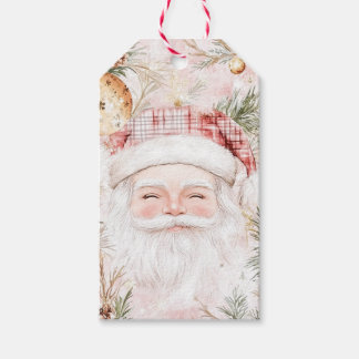 Pink Santa Christmas Gift Tags