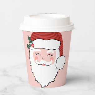 Pink Santa Christmas Paper Cups
